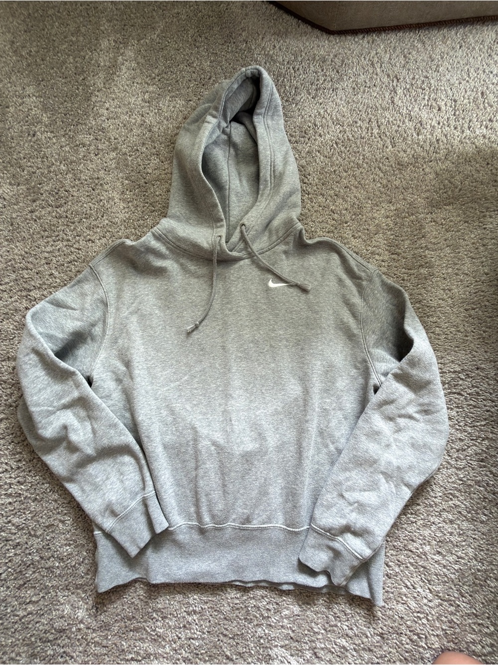 Nike Gray Pullover Hoodie with White Swoosh